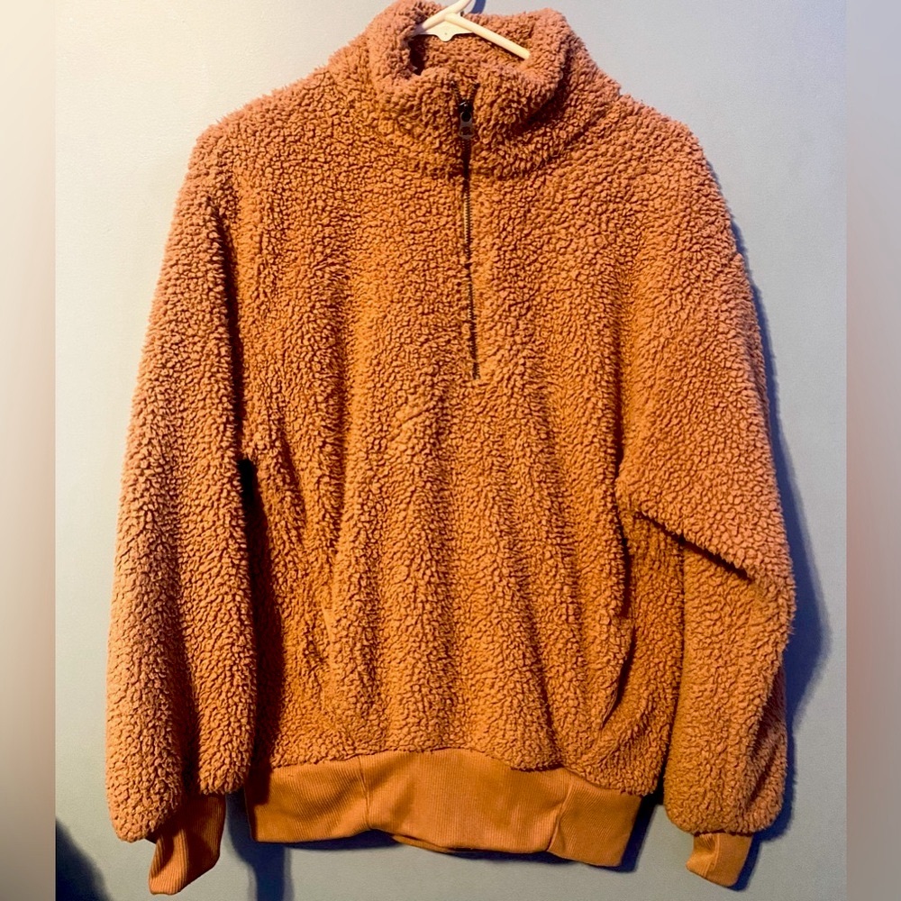 AMERICAN EAGLE- Sherpa Quarter Zip Pullover, Size XS